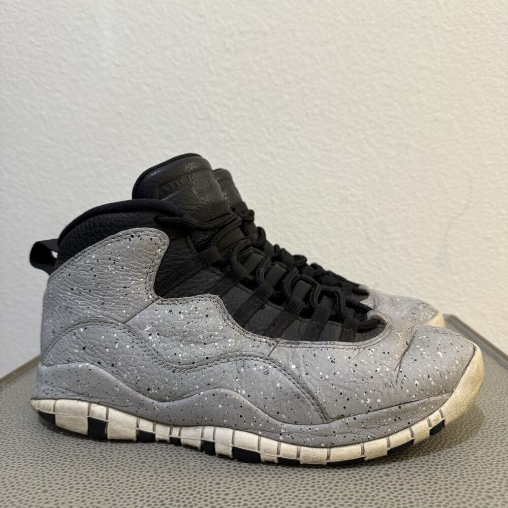 Air Jordan 10 Retro Cement Black White Grey - Men Size 8